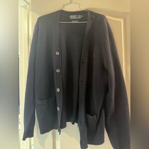 Ralph Lauren Men's Navy Cardigan Sweater xl